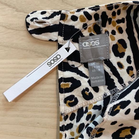 NWT ASOS Animal Print Wide Leg Jumpsuit - Picture 13 of 16